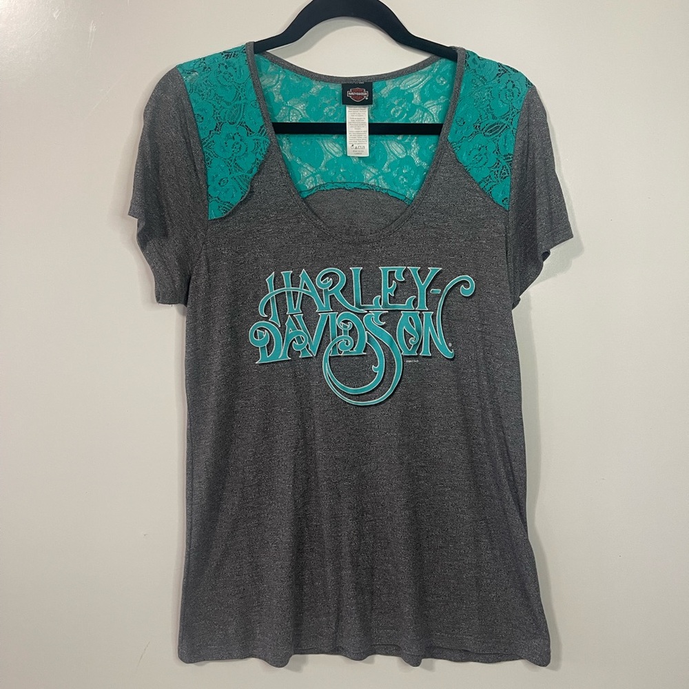 Harley Davidson Pigeon Forge, TN women’s large top with teal lace